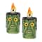 National Tree Company; 6" Green Frankenstein Candles with LED Lights, 2ct.; Category:Lighted Decor; Image:2